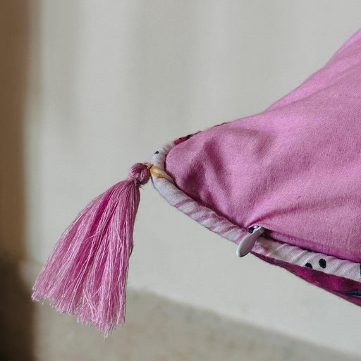 Nurture India Purple Flower Trail Cushion Cover