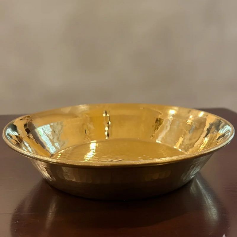 Rakesh Ji Ka Brass Paraat - Medium 10" (Without Tin Coating) – Brass Dough Mixing Plate