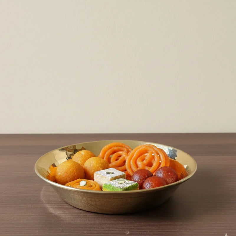 Rakesh Ji Ka Brass Paraat - Medium 10" (Without Tin Coating) – Brass Dough Mixing Plate
