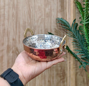 Rose Gold Finish Stainless Steel Serving Kadhai – Cooking Wok
