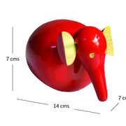 Nurture India Red Wooden Elephant Decorative