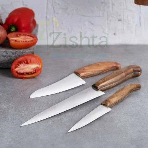 Reha Handcrafted Kitchen Knife Set: Chef, Chopper & Utility Knives – Kitchen Utensil