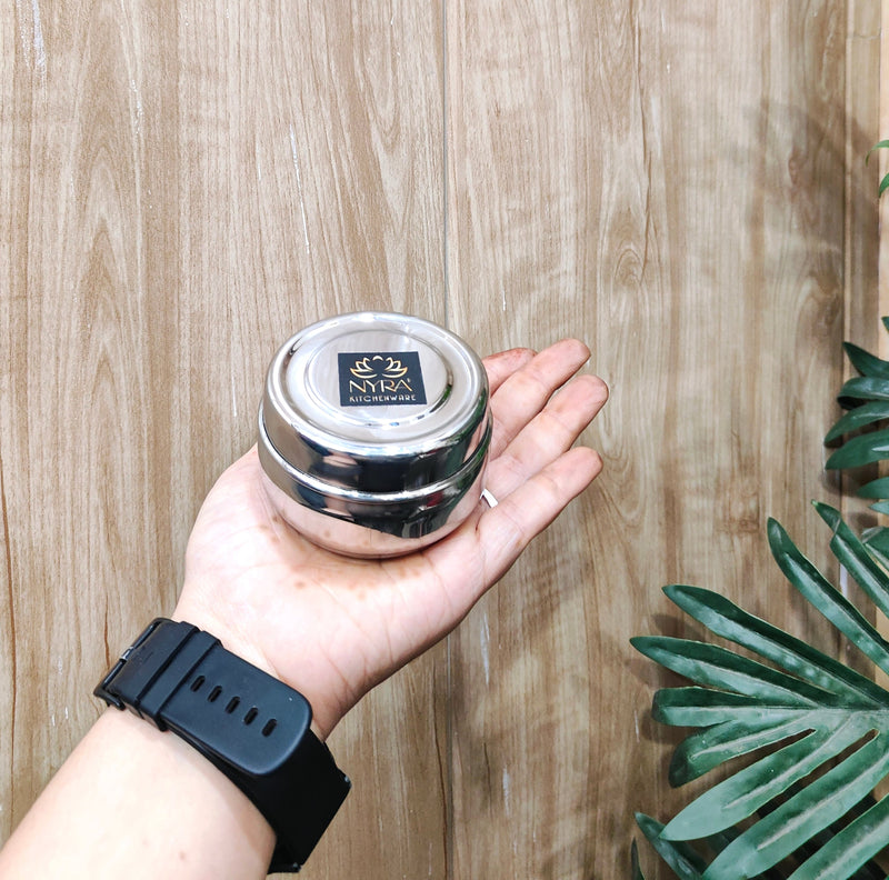 Stainless Steel Round Dibbi/Box set of 3pcs – Mini Storage Containers