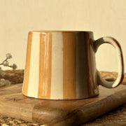 Nurture India Sandy Brown Stripe Coffee Cup 7-oz