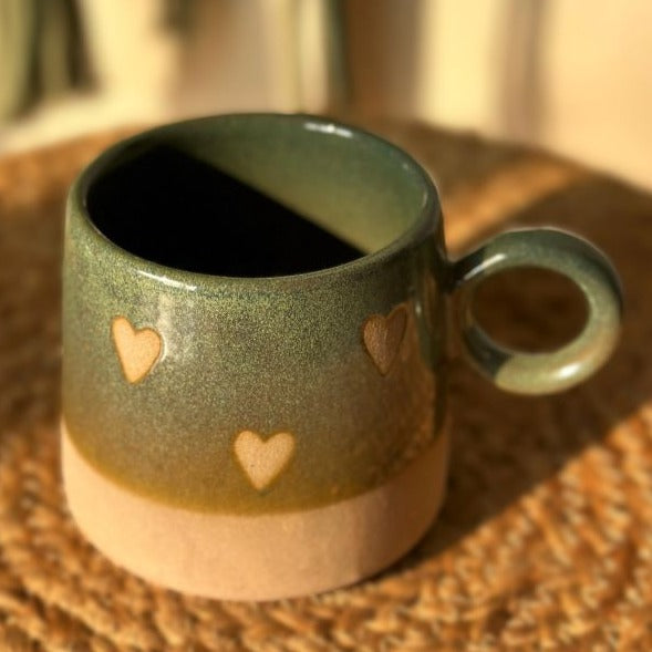 Nurture India Sea Green Hearty Ceramic Mug 15-oz
