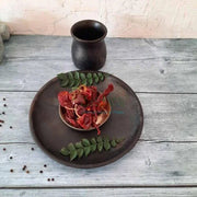 Serving Plate & Mug Set: Manipur Black Pottery â€“ Serving Plate