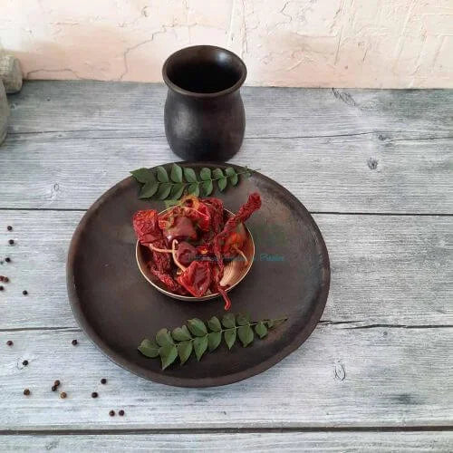Serving Plate & Mug Set: Manipur Black Pottery â€“ Serving Plate