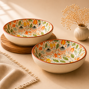 ceramic-kitchen-the-orange-floral-meadow-serving-bowl