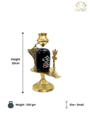 Pure Brass Shivling with Black Lingam, Trishul & Kalash – Pooja Kalash