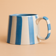 Nurture India Sky Blue Stripe Ceramic Combo Bowl Cup