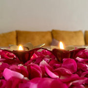 Nurture India Small Floral Diya 2-Piece Set