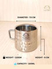 Hammered Stainless Steel Double Wall Cups 100ml – Kitchenware
