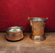 Copper Hammered Serving Bucket & Handi Bowl – Serving Bowl