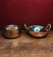 Premium Hammered Copper Handi & Kadhai Set – Copper Cooking Wok