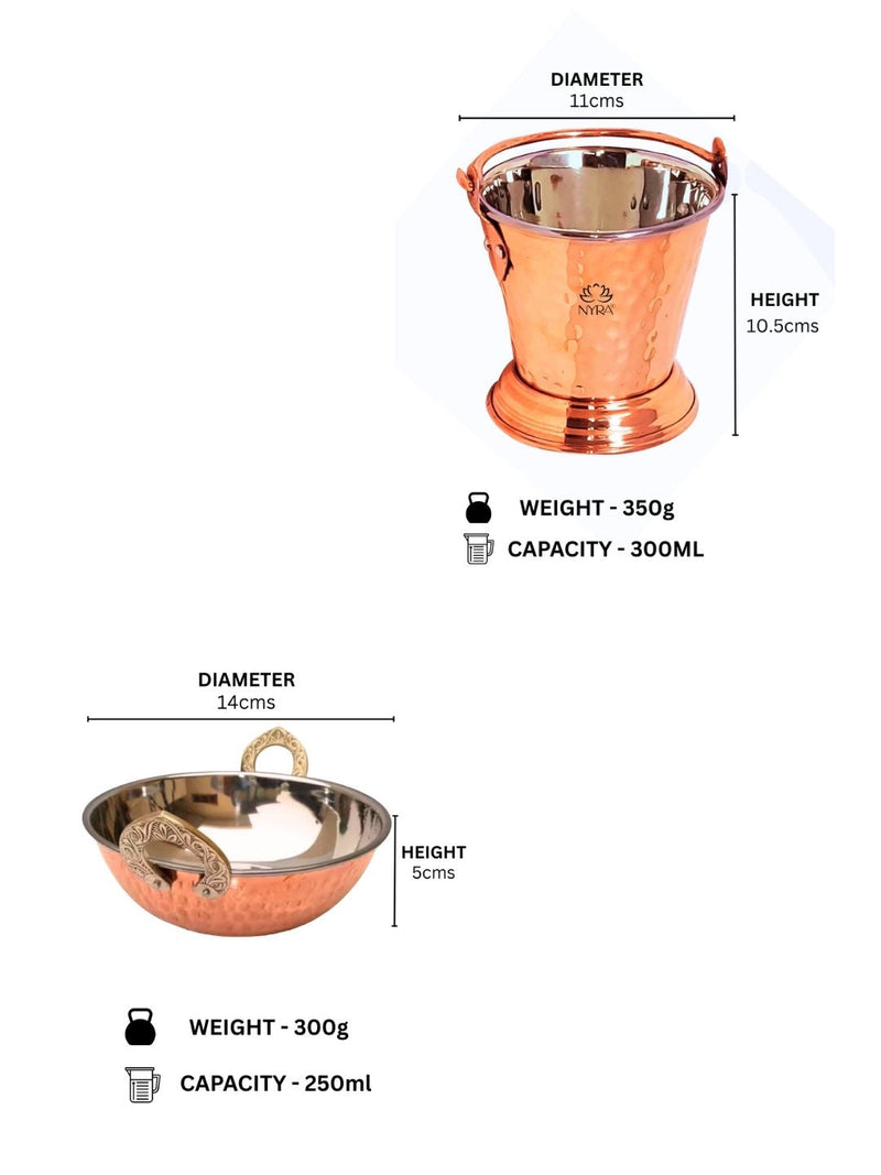 Copper Hammered Wok & Bucket Set – Copper Cooking Wok