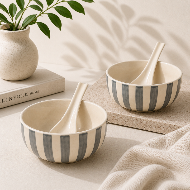 ceramic-kitchen-noir-ivory-stripe-soup-bowls-with-spoons