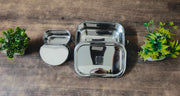 Stainless Steel square-shaped Lunch Box with Leakproof Dibbi – Kitchen Utensil