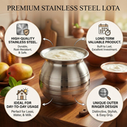 Stainless Steel Lassi Lota with Engraved – Kitchen Utensil