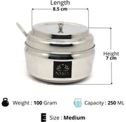 Stainless Steel Ghee/0il Pot Storage Container with Spoon – Cooking Spoon