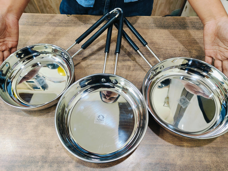 Stainless Steel Fry Pan with Riveted PVC Handle – Frying Pan