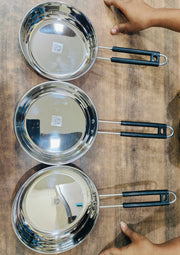 Stainless Steel Fry Pan with Riveted PVC Handle – Frying Pan