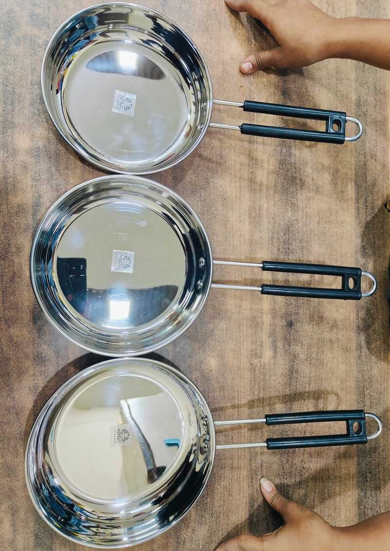 Stainless Steel Fry Pan with Riveted PVC Handle – Frying Pan