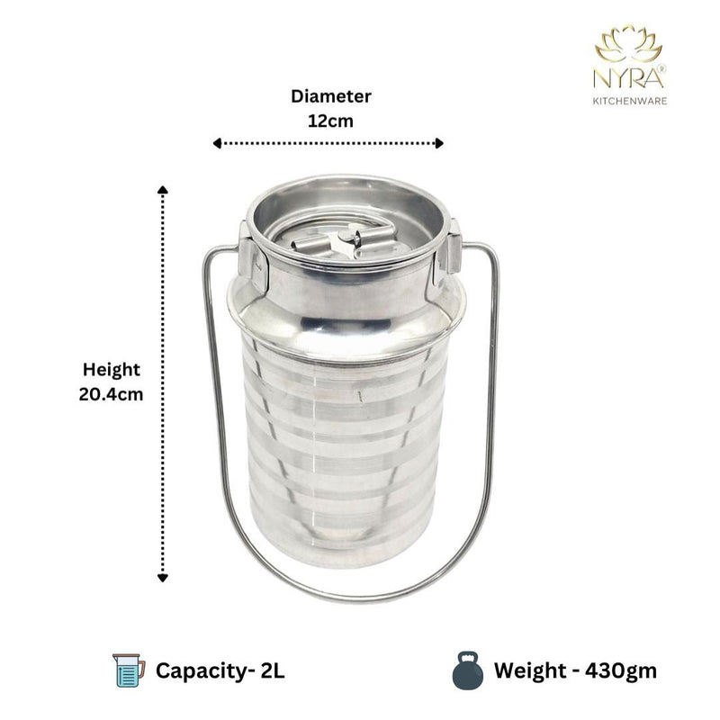 Stainless Steel Jointless Milk Can/Oil Can with Lid - Milk and Oil Storage Container/Balti – Storage Container