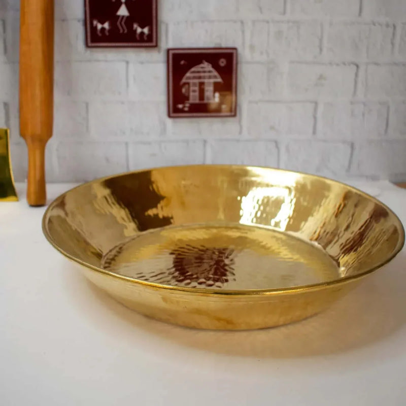 Brass Paraat Large Without Tin Coating (From Jandialaguru) – Brass Dough Plate