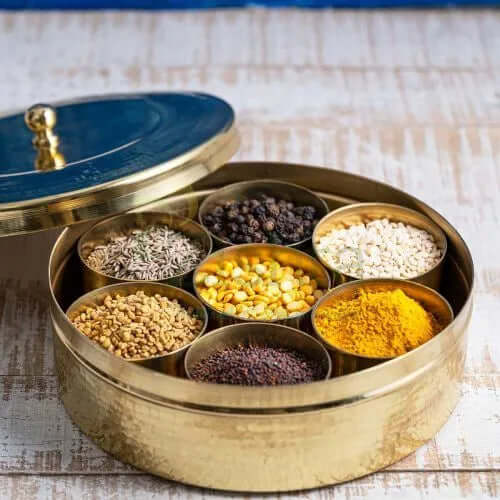 Traditional Brass Spice Box (Masala Dabba- Anjarai petti) – Utensil