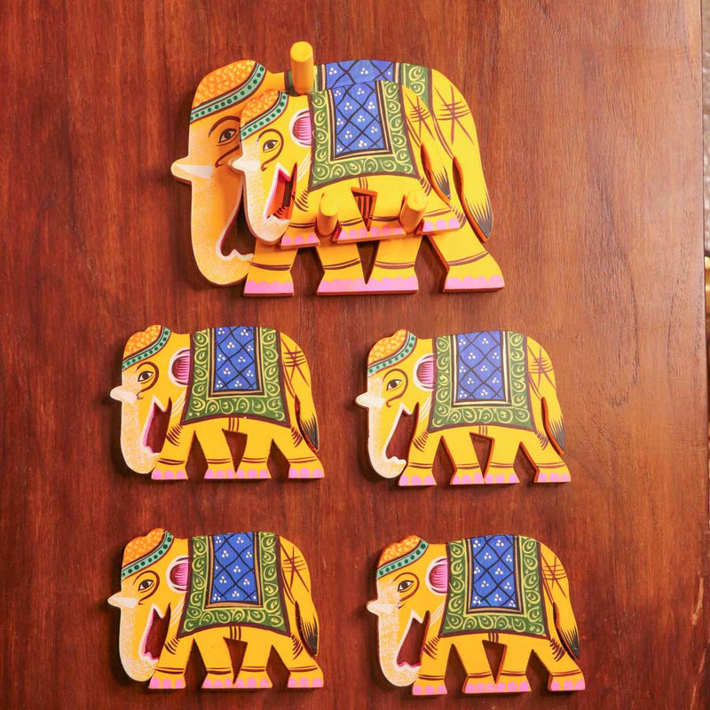 Varanasi Wooden Elephant Coasters – Drink Coasters