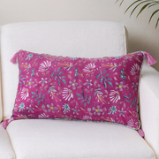 Nurture India Purple Flower Trail Cushion Cover