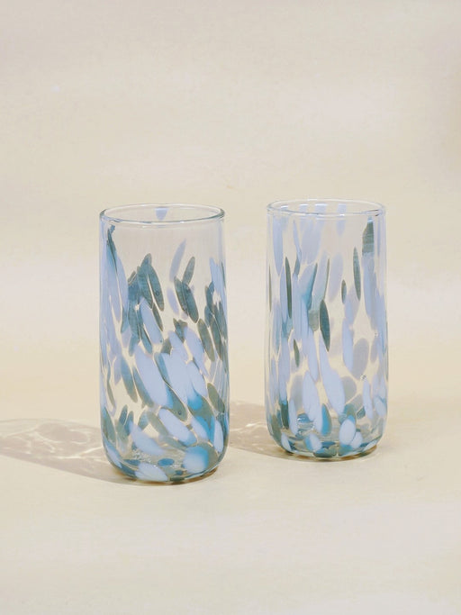 Nurture India Vintage Handblown Aqua Glasses 4-Piece Set