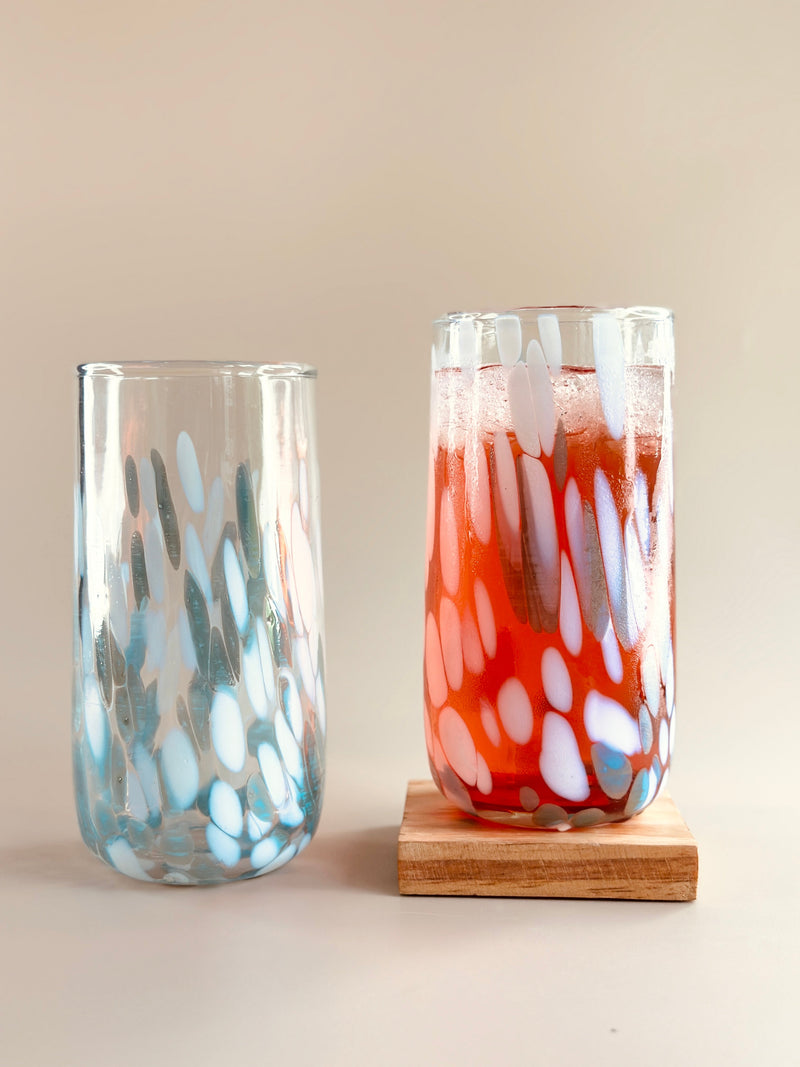 Nurture India Vintage Handblown Aqua Glasses 4-Piece Set