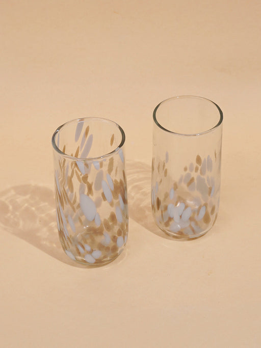 Nurture India Vintage White Gold Highball Glasses 4-Piece Set