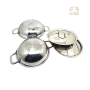Tri-Ply Stainless Steel Kadhai Set with Lid– Cooking Kadhai