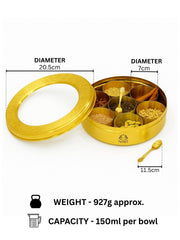 Brass Spice Box with see-through lid – Masala Spice Box