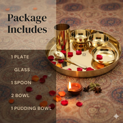 Premium Kansa/Bronze Thali Set of 6pcs – Kitchen Utensil