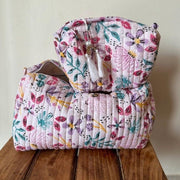 Nurture India Handblockprinted Water Resistant Cosmetic Pouch 3-Piece Set