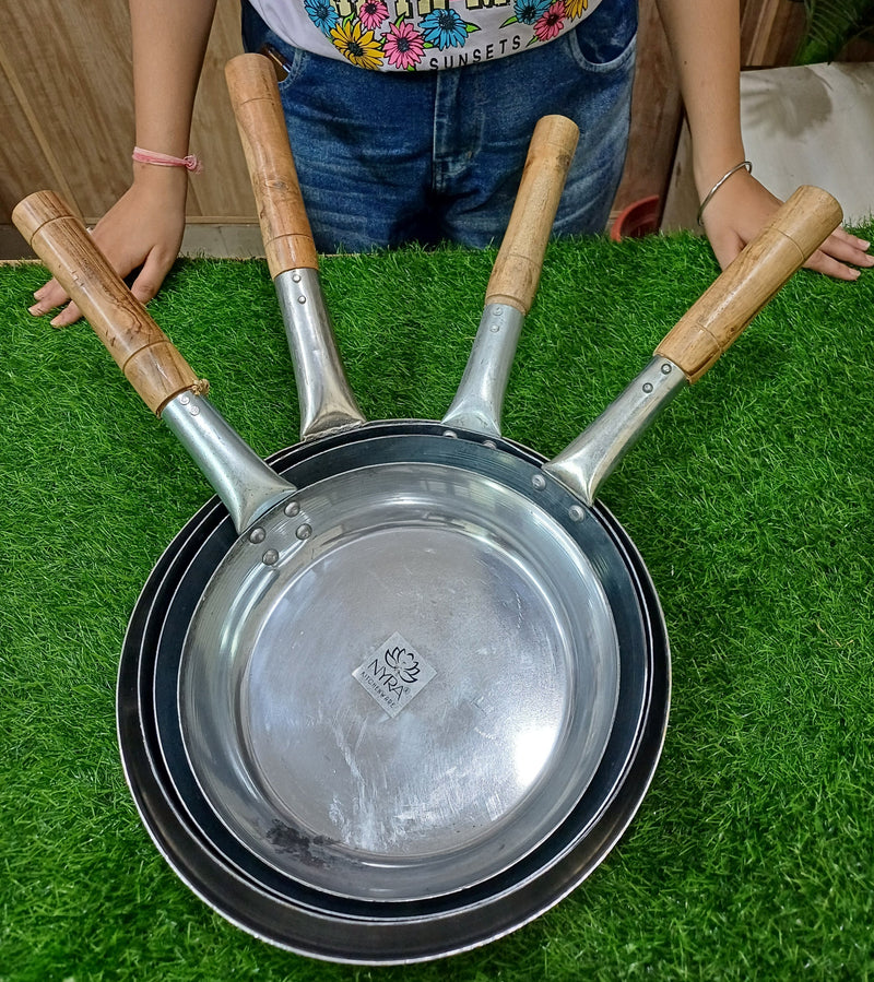 Iron Chinese Fry Pan with Wooden Handle – Frying Pan