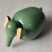 Nurture India Teal Green Wooden Elephant Decorative Piece