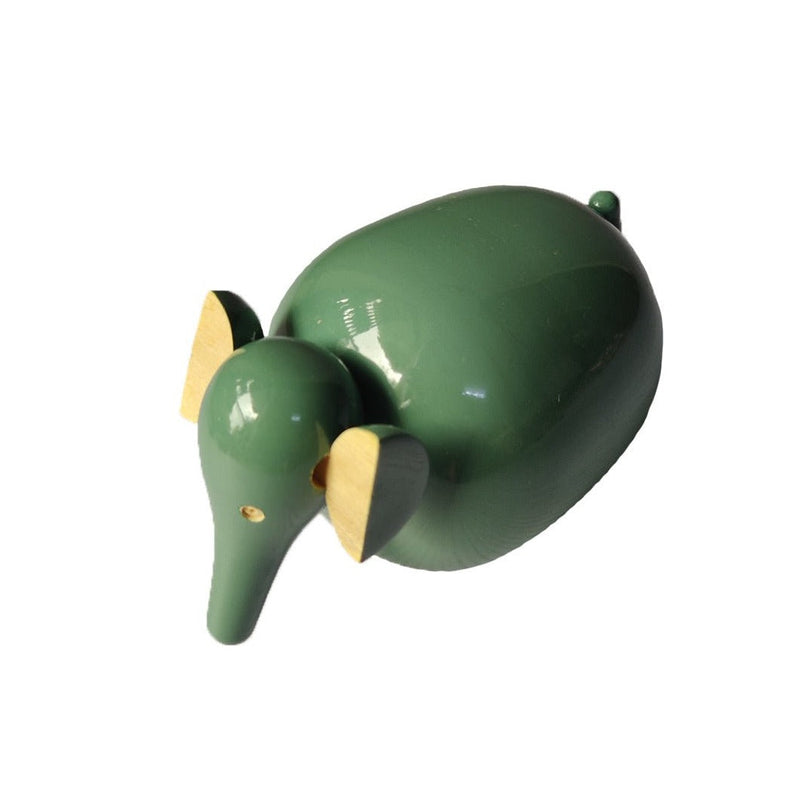 Nurture India Teal Green Wooden Elephant Decorative Piece