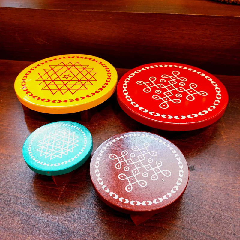 Wooden Pooja Chowki Set – Prayer Platform