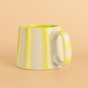 Nurture India Yellow Stripe Ceramic Combo Bowl Cup